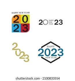 happy new year 2023 vector set illustration design template