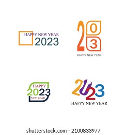 Happy new year 2023 Vektorset-Design-Vorlage