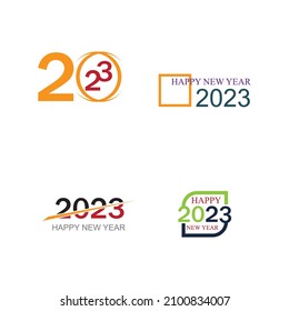 happy new year 2023 vector set illustration design template