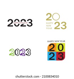 Happy new year 2023 Vektorset-Design-Vorlage