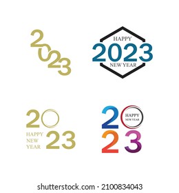 happy new year 2023 vector set illustration design template