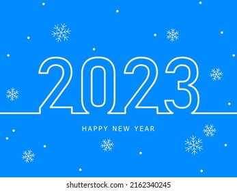 Happy new year 2023 vector illustration. Minimalistic design, trendy style, 2023 calendar. Black and white 2023 design	
