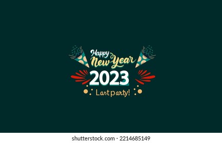 Happy New Year 2023 vector logo design