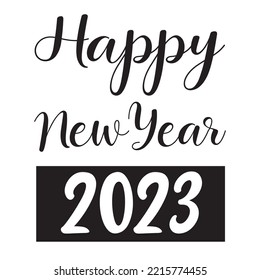 Feliz Año Nuevo 2023 ilustración vectorial para carteles, volantes y tarjetas de felicitación, también para camisas de moda, afiches, regalos u otra imprenta.