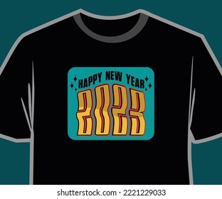Feliz Año Nuevo 2023 Diseño de camisetas vectoras