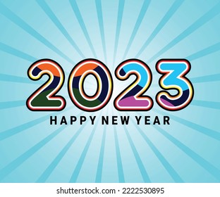 happy new year 2023 vector, new year logo design 2023, can also be used for greeting cards