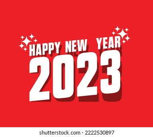 happy new year 2023 vector, new year logo design 2023, can also be used for greeting cards