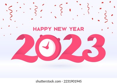 Feliz año nuevo 2023 ilustración vectorial. adecuado para tarjeta de felicitación, pancarta, afiche. Ilustración vectorial