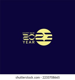 Feliz Año Nuevo 2023 diseño de texto vectorial de lujo, creativo diseño de patrón de banner de logo de Año Nuevo 2023.