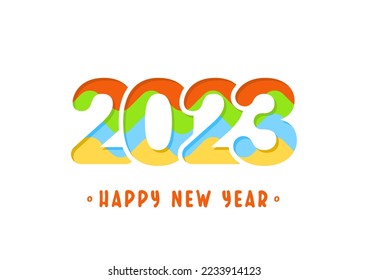 Feliz Año Nuevo 2023. Ilustración del vector