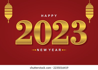 
happy new year 2023 vector illustration design template luxury gold red background with ornate chinese lanterns. 2023 new year greeting card creative modern chinese concept