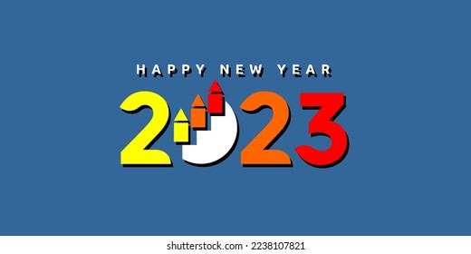 Happy new year 2023 vector design, elegant and unique minimalistic illustration. for calendars, posters, cards, and more