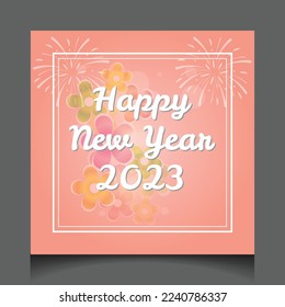 Happy New Year 2023 Vector Design Social Media Template