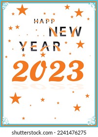 Feliz año nuevo 2023 diseño de afiches vectoriales nuevo y único año nuevo 23