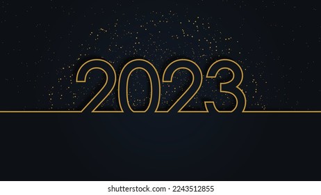 Feliz Año Nuevo 2023. Elemento de ilustración Vector de vacaciones, elemento para banner, afiche, felicitaciones.