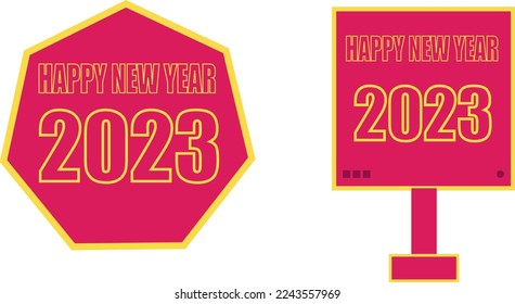 Feliz año nuevo 2023. Vector Templet