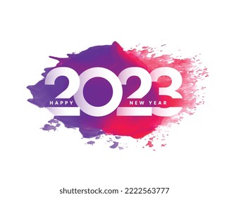 happy new year 2023 watercolor background vector 