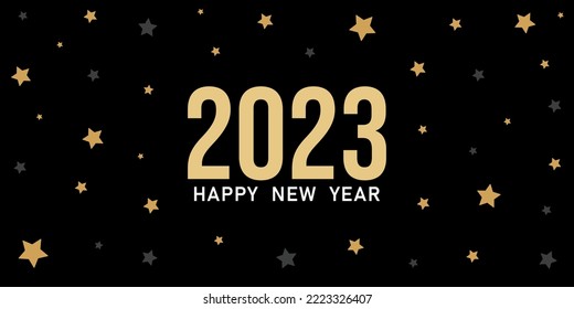 Happy New Year 2023.Number design template.Greeting card template.Happy New Year 2023 greeting card design template.Cover of business diary.Card design template.