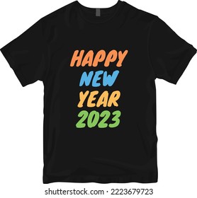 Frohes neues Jahr 2023.Vector T-Shirt Design.Eps Datei Vektor T-Shirt.
