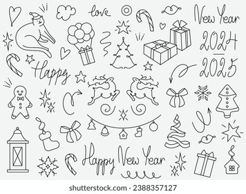 happy new year 2024 2025 icons 