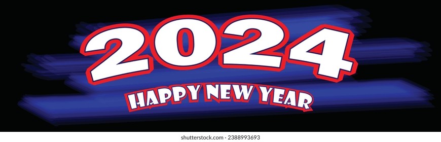 Happy New Year 2024  Abstract rainbow background. Blurred colorful gradient backdrop. Vector illustration for your graphic design, template, banner, poster or website