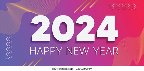 happy new year 2024 abstract colorful vector background