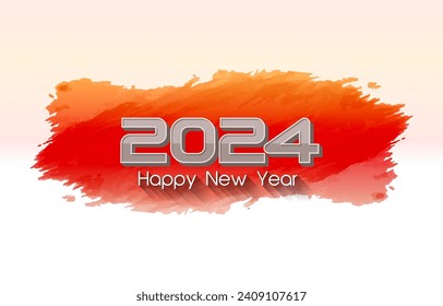 happy new year 2024 with abstract gradient red background design