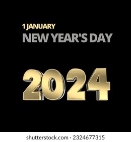 Happy new year 2024 background. Holiday greeting card design. Vector illustration