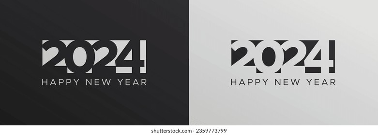 Happy new year 2024 background with minimalist style design