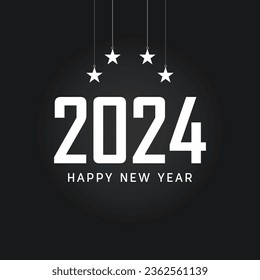 Alles Gute zum Neujahr 2024.  Design-Template-Fest Poster, Banner, Website oder Grußkarte für Happy New Year.