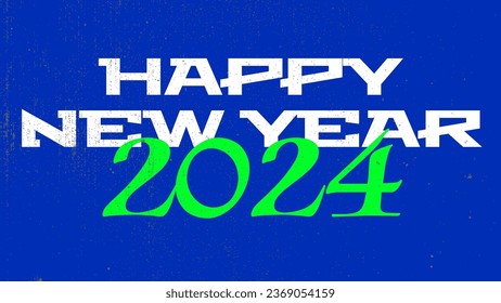 Happy new year 2024 background. Holiday greeting card design. Vector illustration. y2k design style