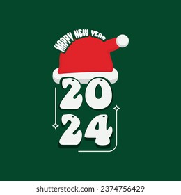 Happy new year 2024 background with christmas elements