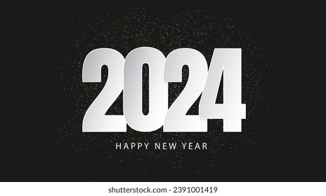 Happy new year 2024 background design. Banner, poster, greeting card. Vector illustration