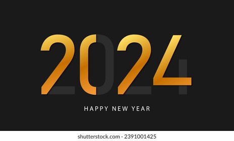 Happy new year 2024 background design. Banner, poster, greeting card. Vector illustration