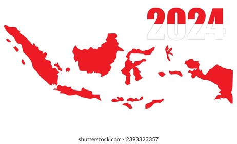 Happy New Year 2024 background ,graphic design element. minimalist Lettering 2024 . text 2024. indonesia background