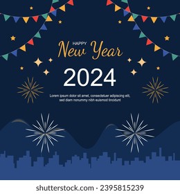 Happy New Year 2024 background. Vector illustration design.