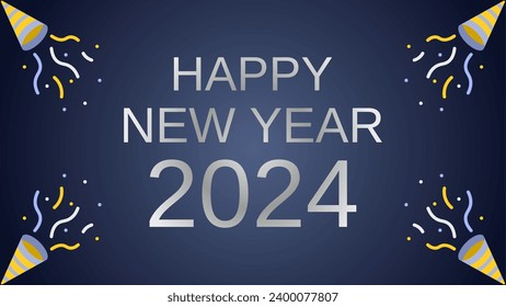 Happy new year 2024 background. New year vector background for event, festival, card or decoration. Background for new year celebration in december