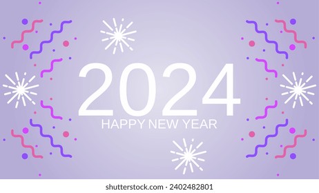 Happy new year 2024 background. New year vector background for event, festival, card or decoration. Background for new year celebration in december