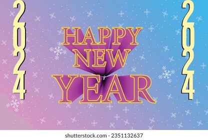 Happy new year 2024 banner design for new year cards, vector art illustration