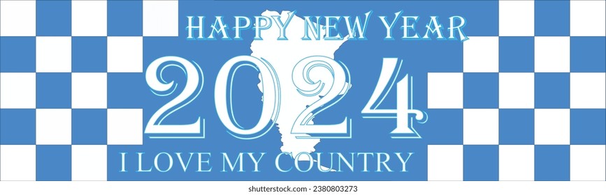 Happy New Year 2024 Banner Design with colorful elements ,Modern Background and New year greeting template.