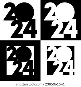 Happy New Year 2024 banner. Vector illustration.