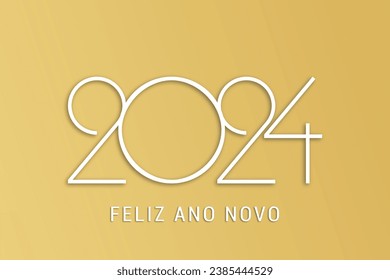 happy new year 2024 banner with modern font