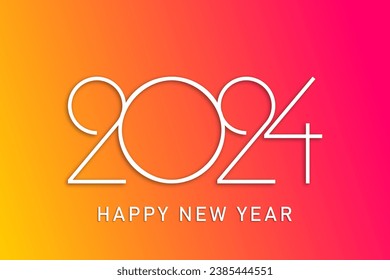happy new year 2024 banner with modern font