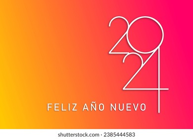 happy new year 2024 banner with modern font
