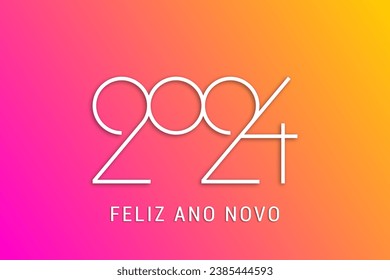 happy new year 2024 banner with modern font