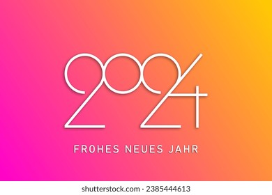 happy new year 2024 banner with modern font