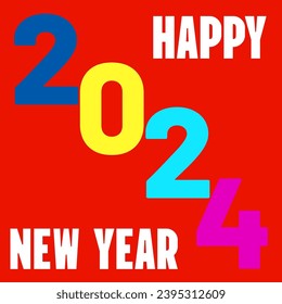 Happy New Year 2024. Banner, Background, Poster. Vector Illustration