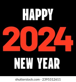 Happy New Year 2024. Banner, Background, Poster. Vector Illustration