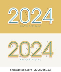 happy new year 2024 with beautiful couple celebration banner concept.