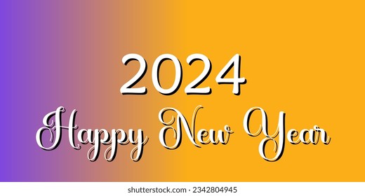 Happy new year 2024, Beautiful Color design template for happy new year 2024 isolation banner, Luxury happy new year card, Vector EPS 10 